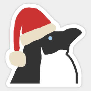 Christmas Penguin Wearing Santa Hat Sticker